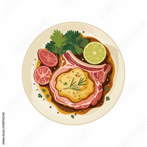Smothered Pork Chops with Creamy Gravy and Greens