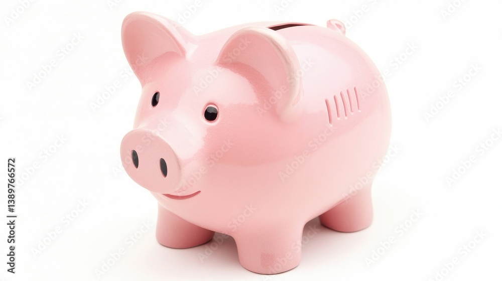 Cute Pink Piggy Bank with a Charming Smile Cute Pink Piggy Bank with a Charming Smile