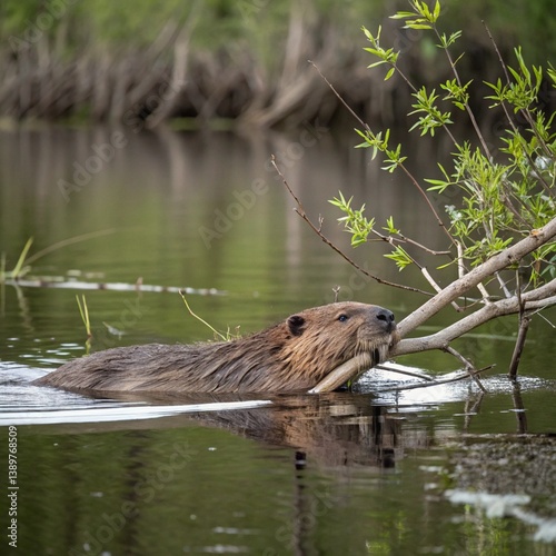 Beaver in River