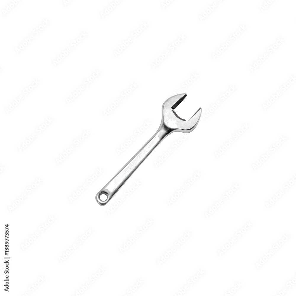 High-quality steel wrench isolated on white background, ideal for tools and hardware applications, showcasing its shiny finish and ergonomic design for efficient use. High-quality steel wrench isolated on white background, ideal for tools and hardware applications, showcasing its shiny finish and ergonomic design for efficient use.