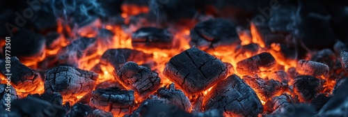 Glowing Charcoal Briquettes