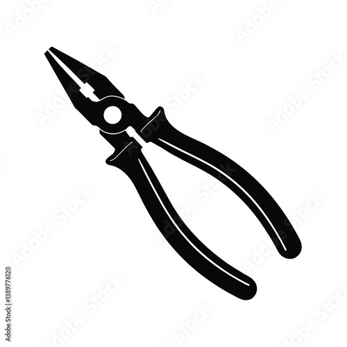 Pliers silhouette isolated on a white background