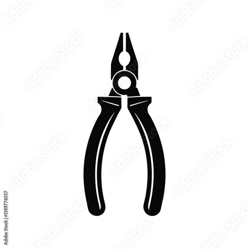 Pliers silhouette isolated on a white background