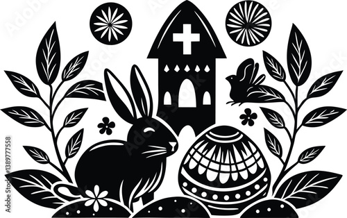 easter day elements vector