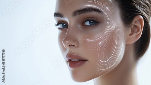 An AI powered personalized skincare solution, holographic skin analysis and customized beauty recommendations using real-time data, Beauty tech style