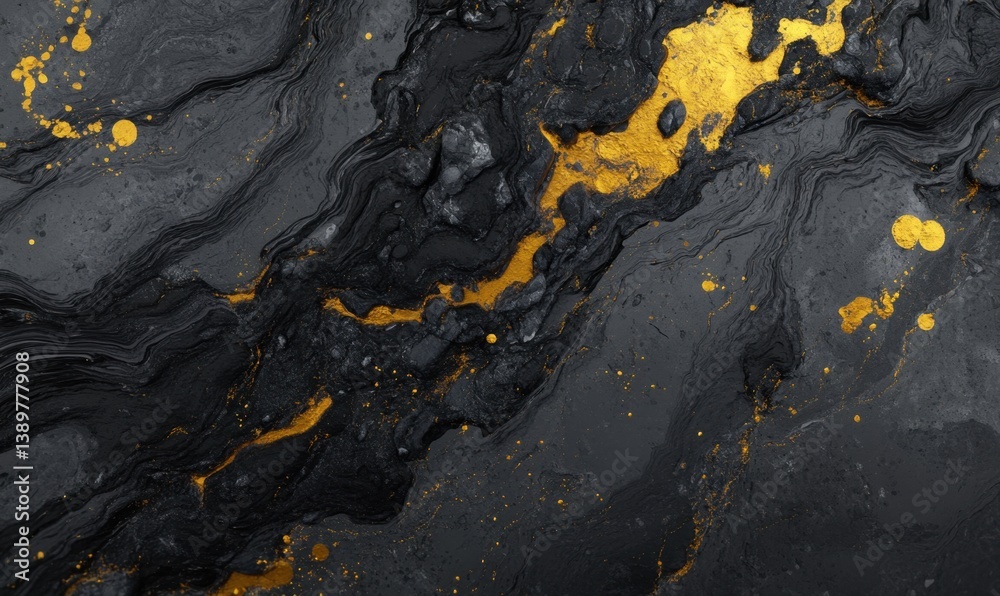 Obraz premium Abstract gold and black marble texture; design background