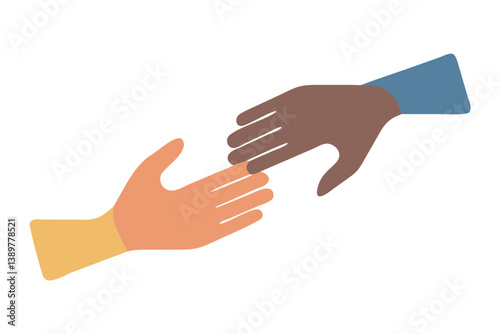 Wallpaper Mural Diverse Hands About to Connect Vector Illustration Torontodigital.ca