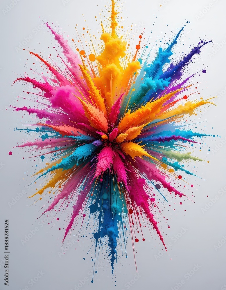 A vibrant and dynamic explosion of paint bursts forth, showcasing a kaleidoscope of colors—bright reds, blues, yellows, and greens—intermingling in a chaotic yet beautiful display. A vibrant and dynamic explosion of paint bursts forth, showcasing a kaleidoscope of colors—bright reds, blues, yellows, and greens—intermingling in a chaotic yet beautiful display.
