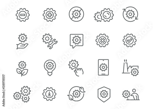 "Fine Line Set- Adjustment Tools" This set features delicate vector icons representing various aspects of adjustment, from sliders and gears to hand manipulations, ready for use