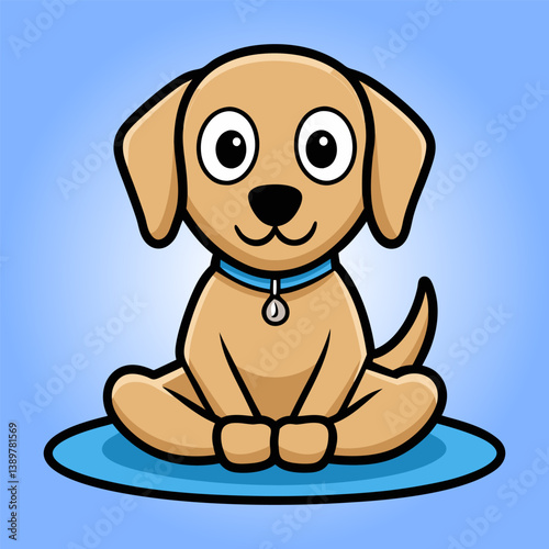 Wallpaper Mural Cute Labrador Baby  Meditation Yoga Cartoon Torontodigital.ca