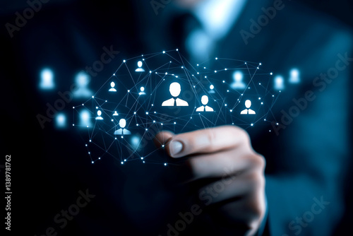 Obraz na płótnie human resource management, with a focus on people and talent recruitment. The image captures the essence of managing a team and the HR process w salonie