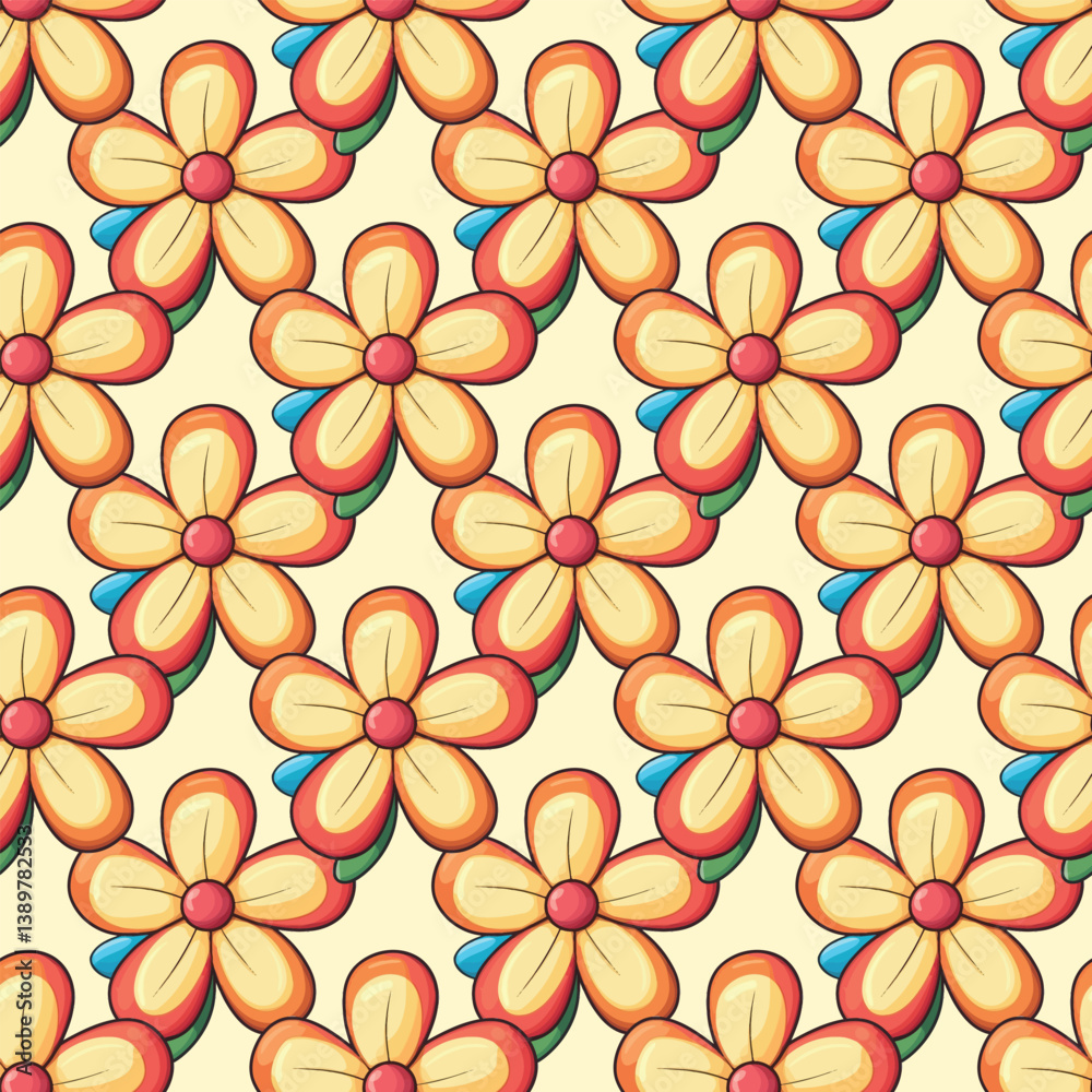 Fototapeta premium flower Seamless Pattern Design with leaf