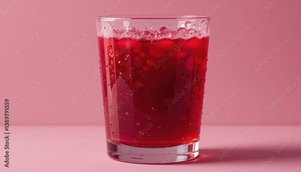 Cold Cranberry Juice with Ice Cubes, Summertime Drink Cold Cranberry Juice with Ice Cubes, Summertime Drink