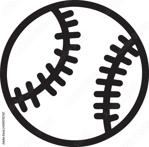 Simple Baseball Ball Line Drawing Vector
