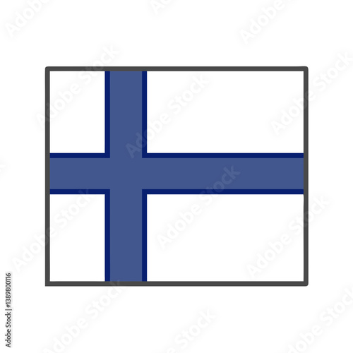Finland flag icon on a white background  