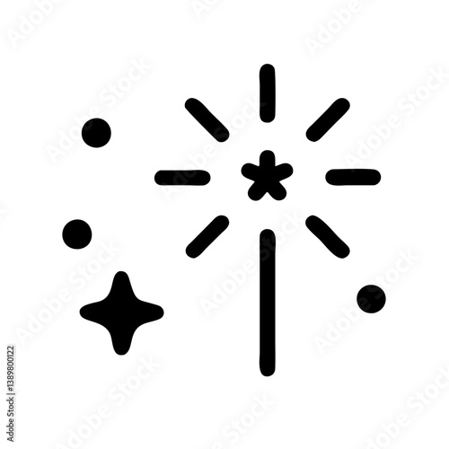 festive fireworks icon design on a minimalist background  