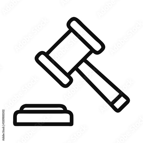 Judicial Gavel Icon Illustrating Legal Concepts in Minimalist Style  