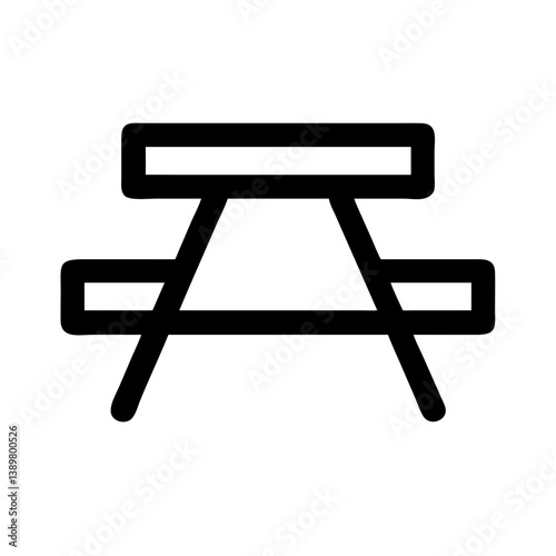 Picnic Table Icon Design for Travel Themes  