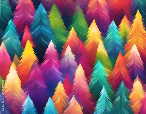 abstract colorful sparkling pattern like Pine tree background