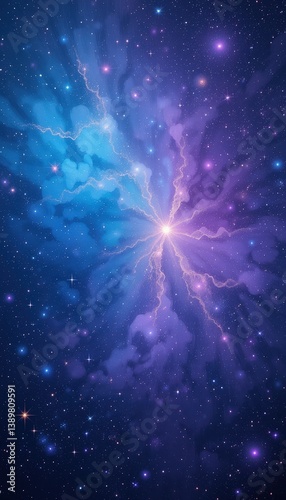 Wallpaper Mural A vibrant nebula swirls with rich hues of purple, blue, and pink, dotted with sparkling stars. Ethereal clouds of gas and dust create a mesmerizing cosmic backdrop, evoking a sense of wonder. Torontodigital.ca