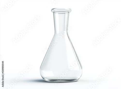 Empty clear glass flask
