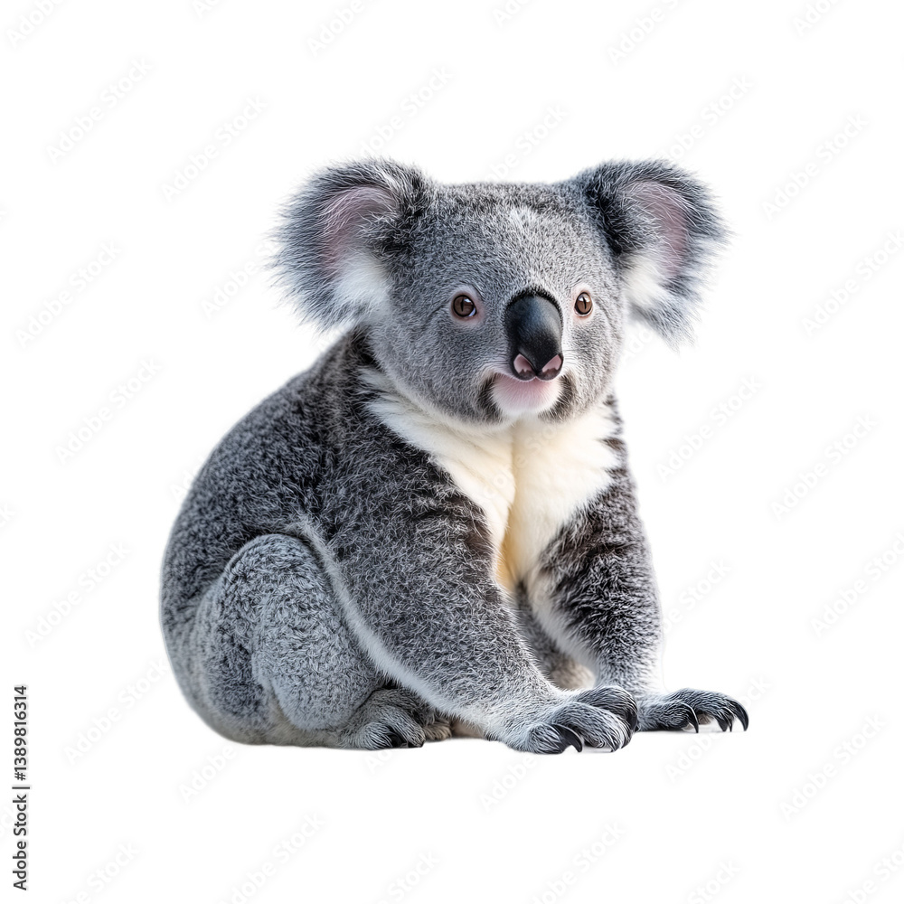Naklejka premium Koala Sitting isolated on transparent background
