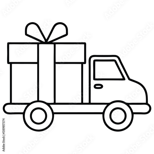 gift box with delevery car 