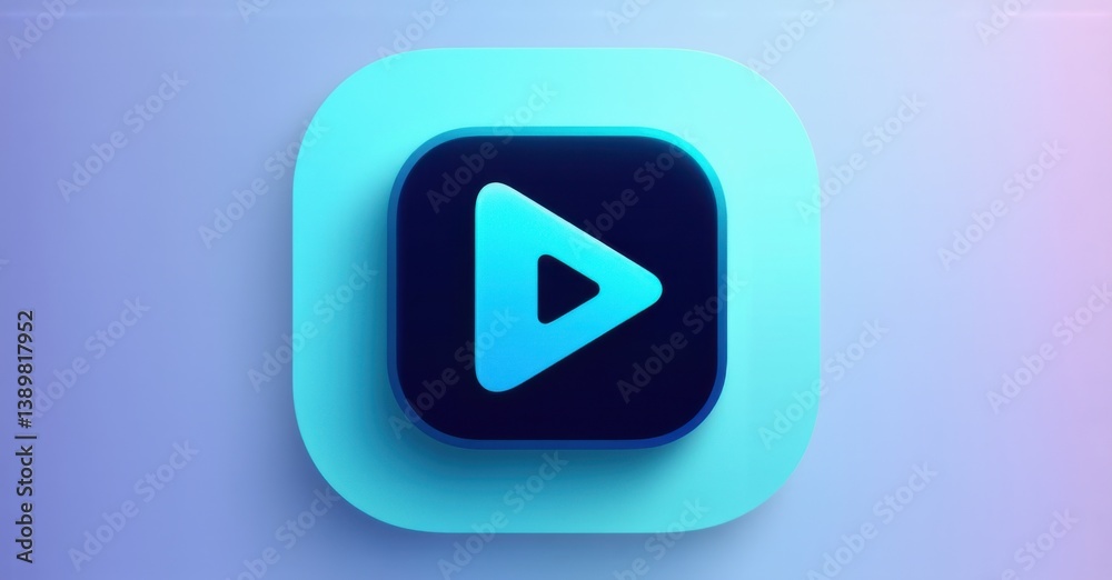 Smooth cyan and dark blue concert recording app icon with high quality audio capture flat three dimensional glossy style round square shape modern app icon featuring clean minim Smooth cyan and dark blue concert recording app icon with high quality audio capture flat three dimensional glossy style round square shape modern app icon featuring clean minim
