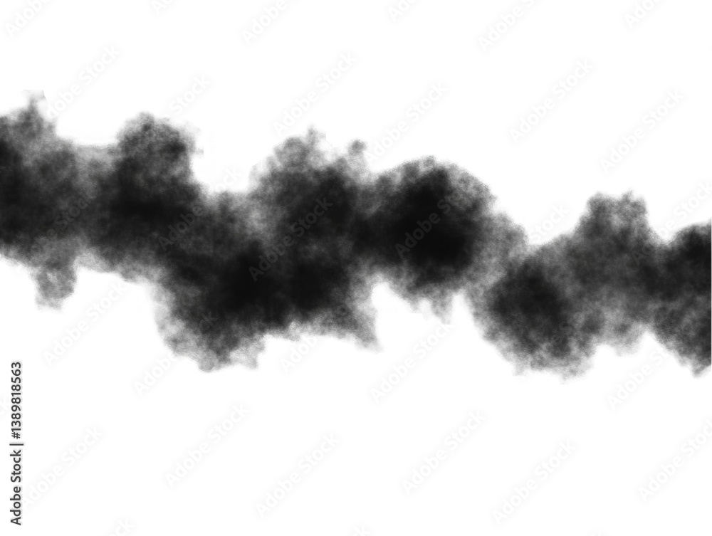 Abstract Black Smoke Cloud Isolated On A Transparent Background Illustration Abstract Black Smoke Cloud Isolated On A Transparent Background Illustration