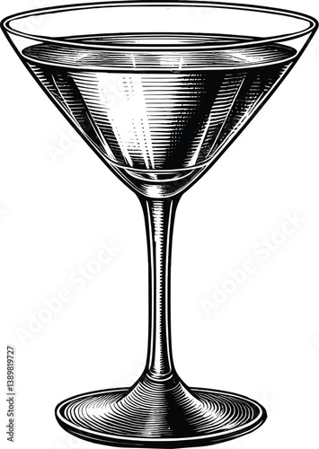 Martini Glass vector black silhouette cricut design for T-Shirt