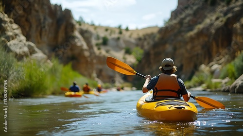 Wallpaper Mural Kayakers explore river photo Torontodigital.ca