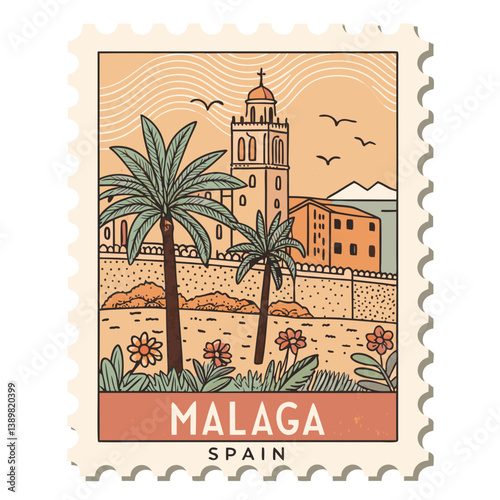 Malaga Spain Postage Stamp