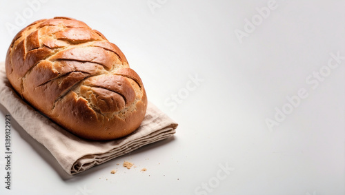 Warm Freshly Baked Loaf of Bread on a White Background for Culinary Delight