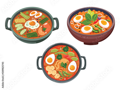 vector illustration of a korean food Budae Jjigae