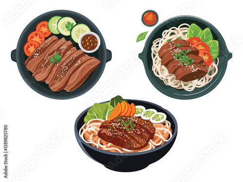 vector illustration of a Korean food Bulgogi