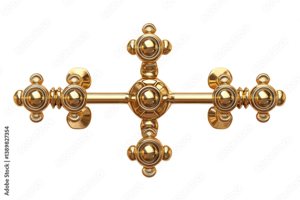 Fototapeta premium Ornate golden cross detail intricate craftsmanship luxurious metallic elegant design rich gold tone
