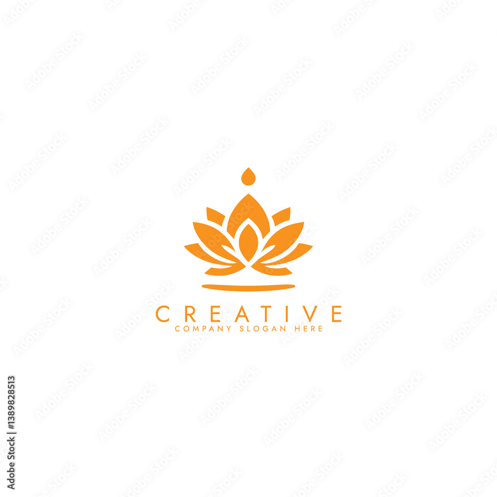 Obraz premium Abstract lotus logo vector design, Stylized lotus flower icon design