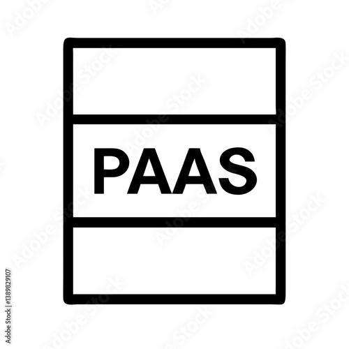 PAAS icon in outline style with server on dark background