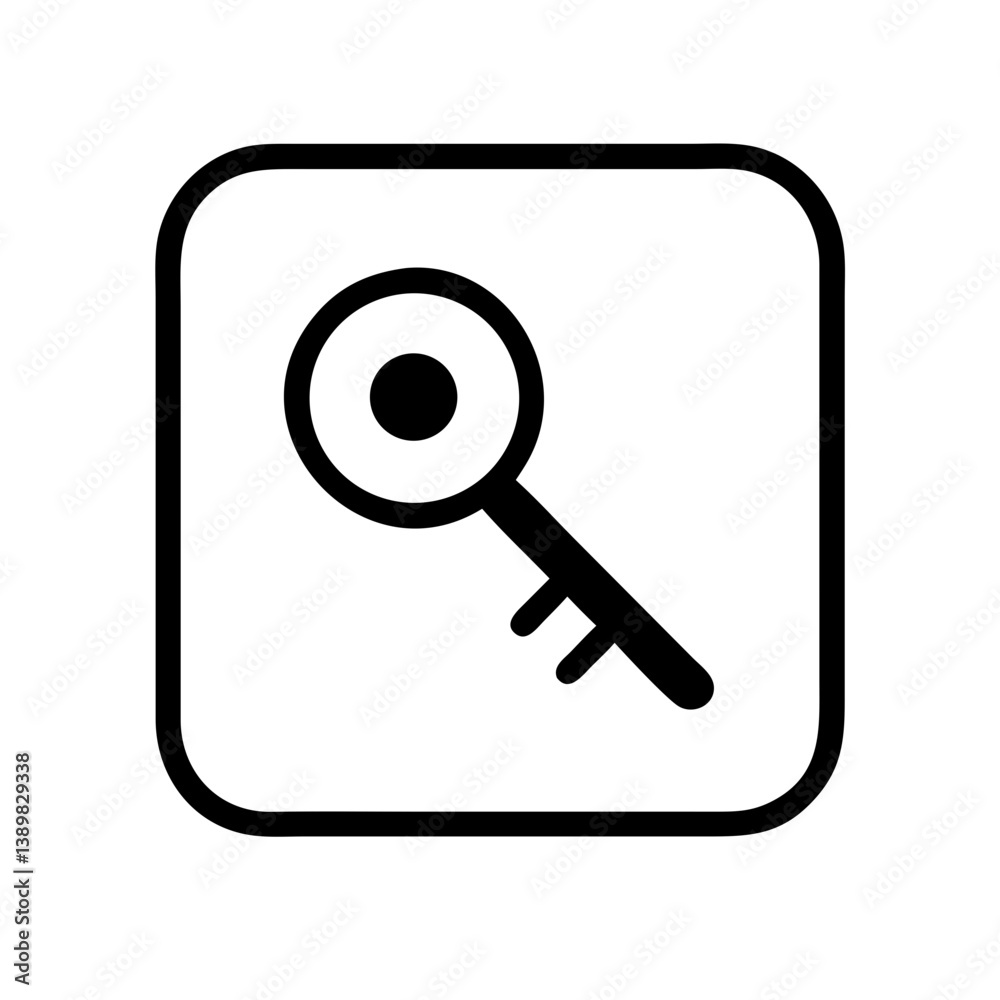 Public key icon with key and circular symbol on dark background Public key icon with key and circular symbol on dark background