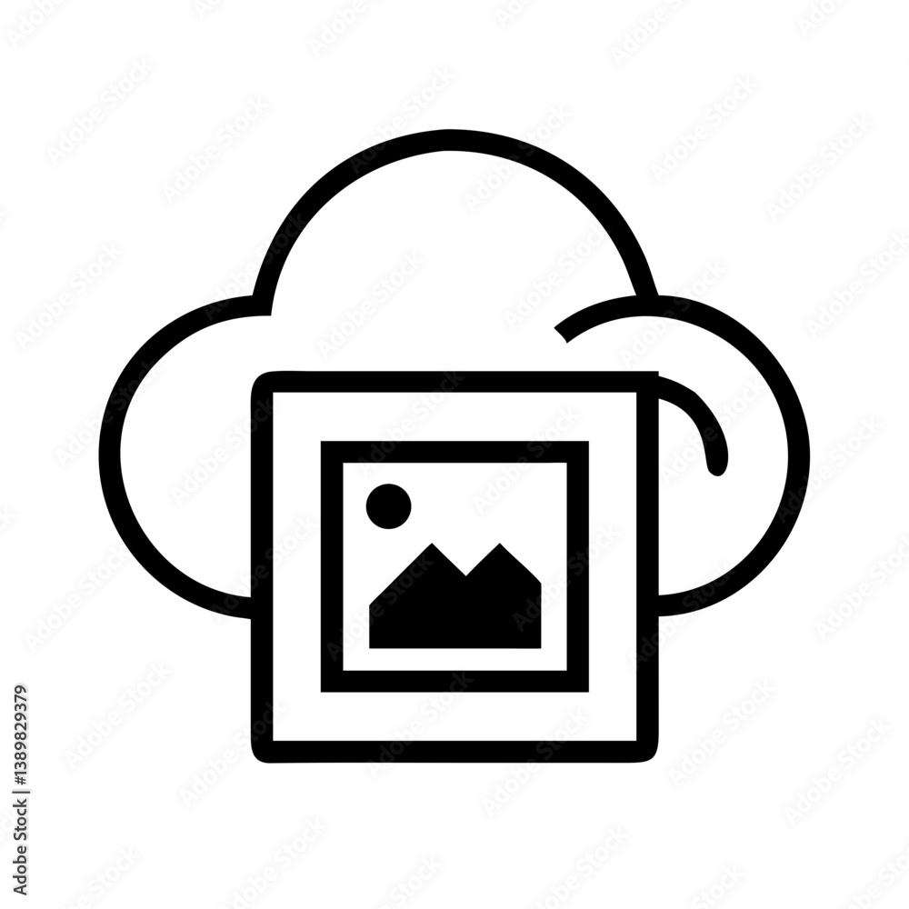 Obraz premium Cloud migration icon with server and upload concept