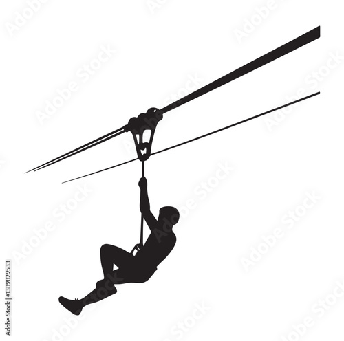 Minimal Zipline silhouette icon.