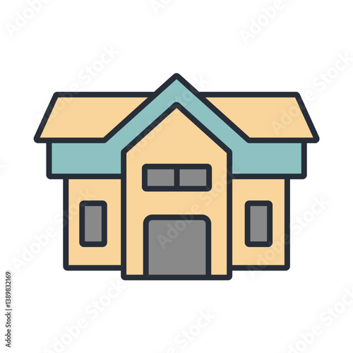 villa icon collection .design style with background