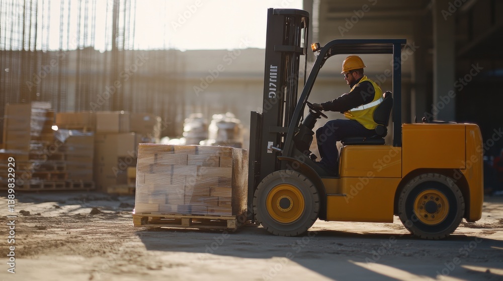 custom made wallpaper toronto digitalA construction worker operating a forklift to move materials at a site. Featuring strength and control