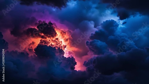 Celestial Canvas: A dramatic scene of celestial clouds illuminated by a vibrant display of color, invoking a sense of wonder, mystery, and the awe of nature.