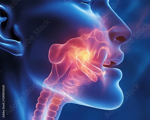 Visualization of the human head and throat anatomy in detail