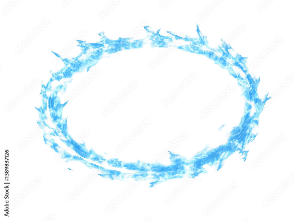 Abstract Illustration Of Glowing Blue Oval Circle With Light Spark On Black Abstract Illustration Of Glowing Blue Oval Circle With Light Spark On Black