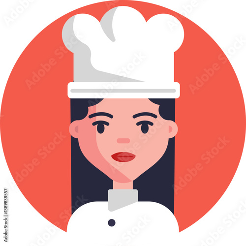 A simple outline of a chef's face, typically used to represent professional culinary roles in the restaurant industry.