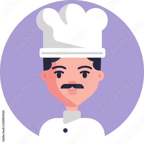 A silhouette of a chef's head with a hat, symbolizing the culinary expert in a restaurant.