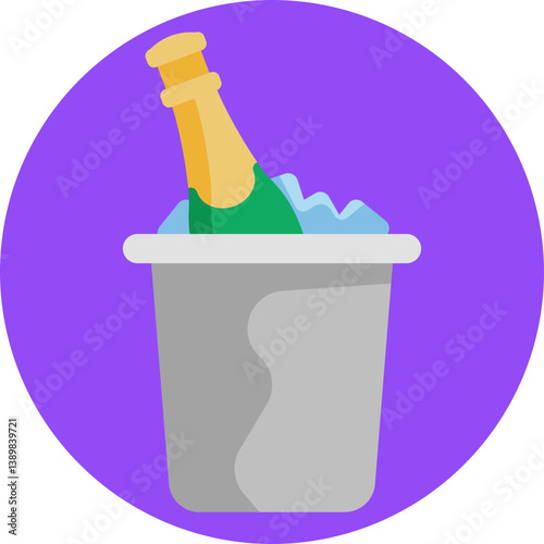 A flute of champagne, commonly associated with toasts and upscale dining experiences.
