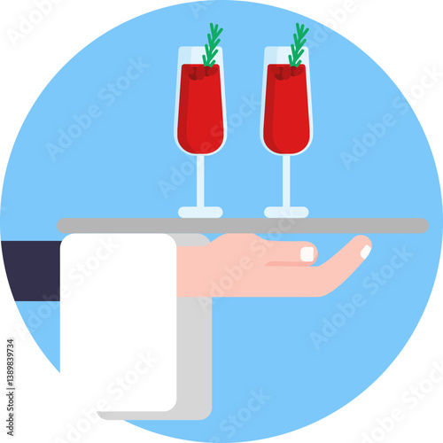 Depicts a wine glass, often associated with dining, pairing, and special occasions at a restaurant.